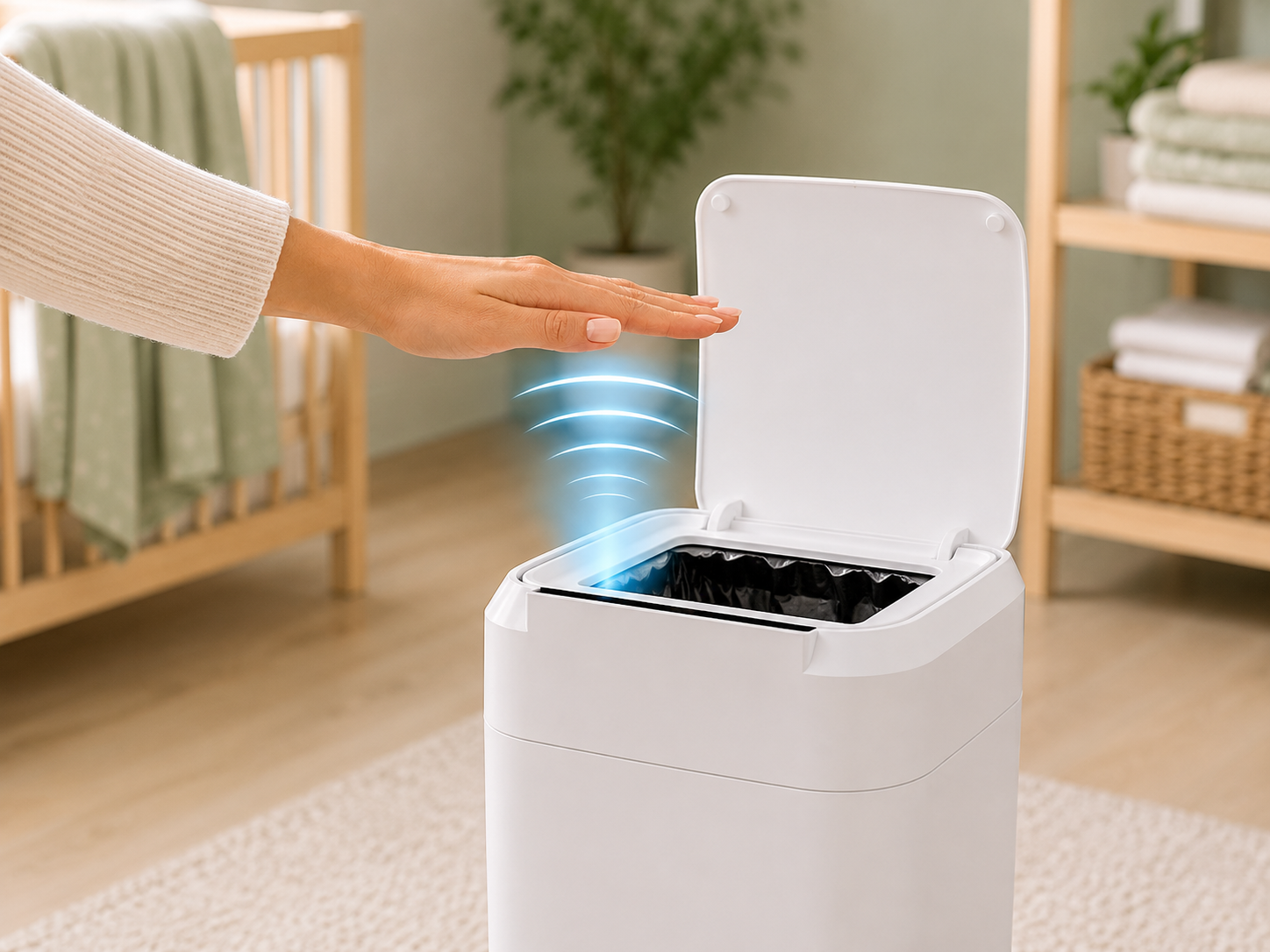Hand öffnet Shuano berührungslos per Sensor